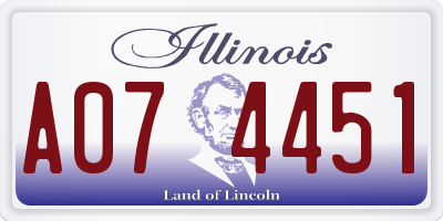 IL license plate A074451