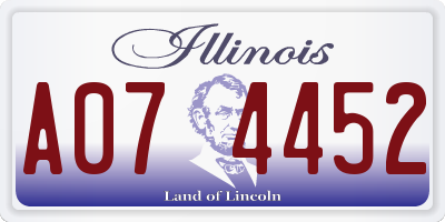 IL license plate A074452