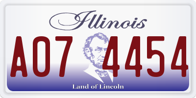 IL license plate A074454