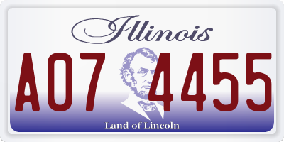 IL license plate A074455