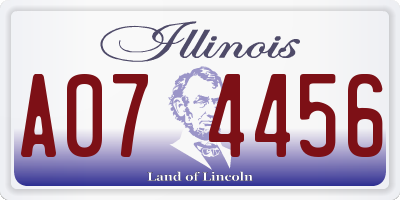 IL license plate A074456