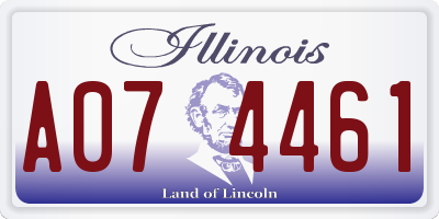 IL license plate A074461