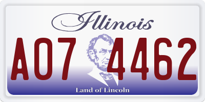 IL license plate A074462