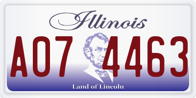 IL license plate A074463