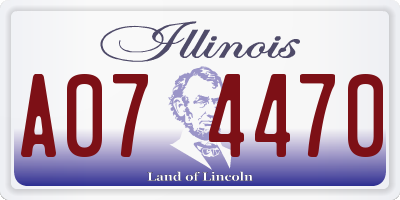 IL license plate A074470