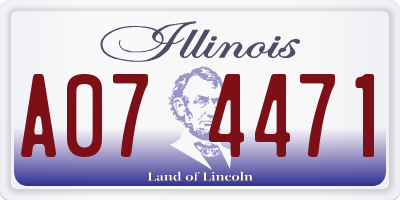 IL license plate A074471