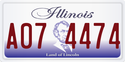 IL license plate A074474