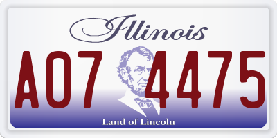 IL license plate A074475