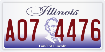 IL license plate A074476