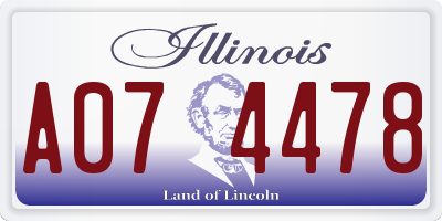 IL license plate A074478