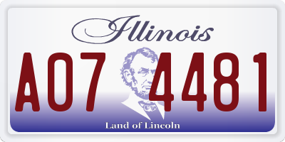 IL license plate A074481