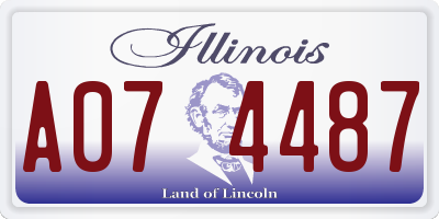 IL license plate A074487