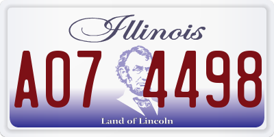 IL license plate A074498
