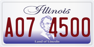 IL license plate A074500