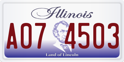 IL license plate A074503