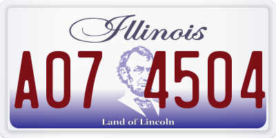 IL license plate A074504