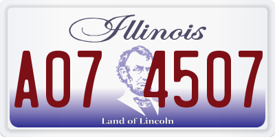 IL license plate A074507
