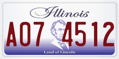 IL license plate A074512