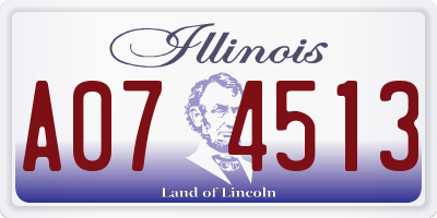 IL license plate A074513