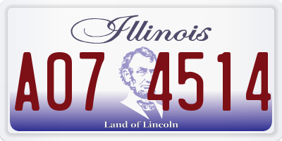 IL license plate A074514