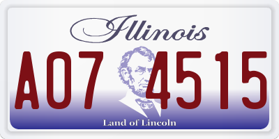 IL license plate A074515