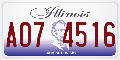 IL license plate A074516