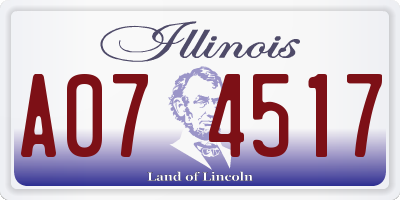 IL license plate A074517