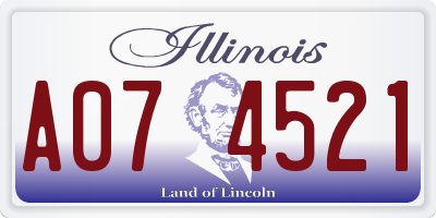 IL license plate A074521