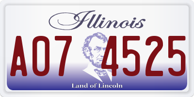 IL license plate A074525