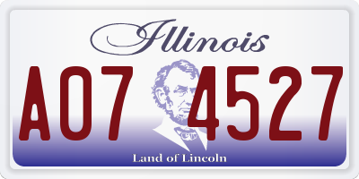 IL license plate A074527