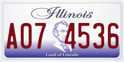 IL license plate A074536