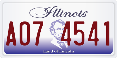 IL license plate A074541