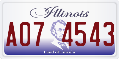 IL license plate A074543