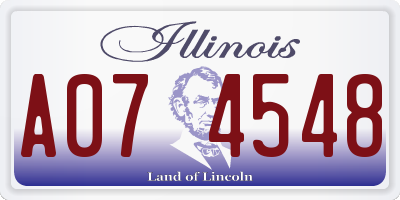 IL license plate A074548