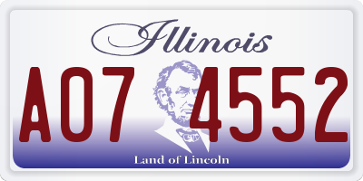 IL license plate A074552