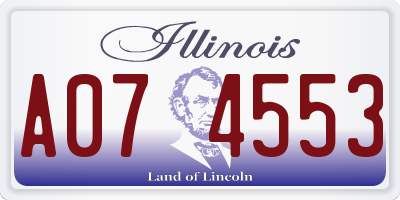 IL license plate A074553