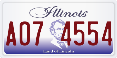 IL license plate A074554
