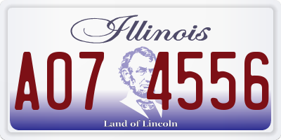 IL license plate A074556