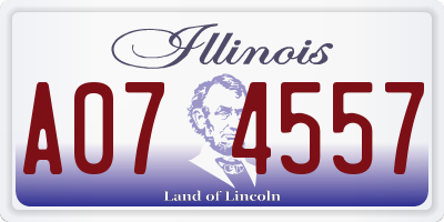 IL license plate A074557