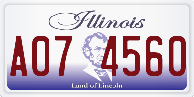 IL license plate A074560