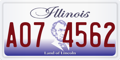 IL license plate A074562