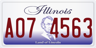 IL license plate A074563