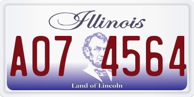 IL license plate A074564