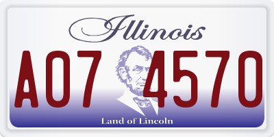 IL license plate A074570