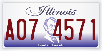 IL license plate A074571