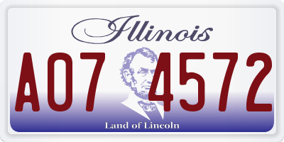 IL license plate A074572