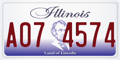 IL license plate A074574