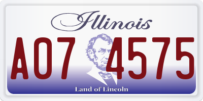 IL license plate A074575