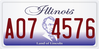 IL license plate A074576