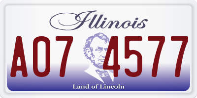 IL license plate A074577